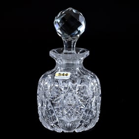 Cologne Bottle, American Brilliant Cut Glass, Chrysanthemum Pattern By Hawkes
