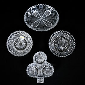(4) Dishes, American Brilliant Cut Glass