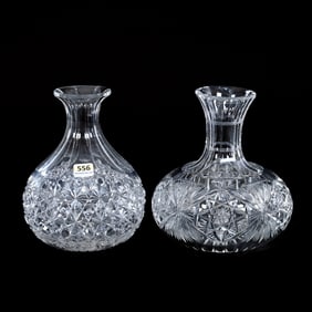(2) Water Carafes, American Brilliant Cut Glass