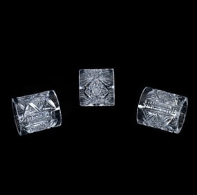 (3) Napkin Rings, American Brilliant Cut Glass