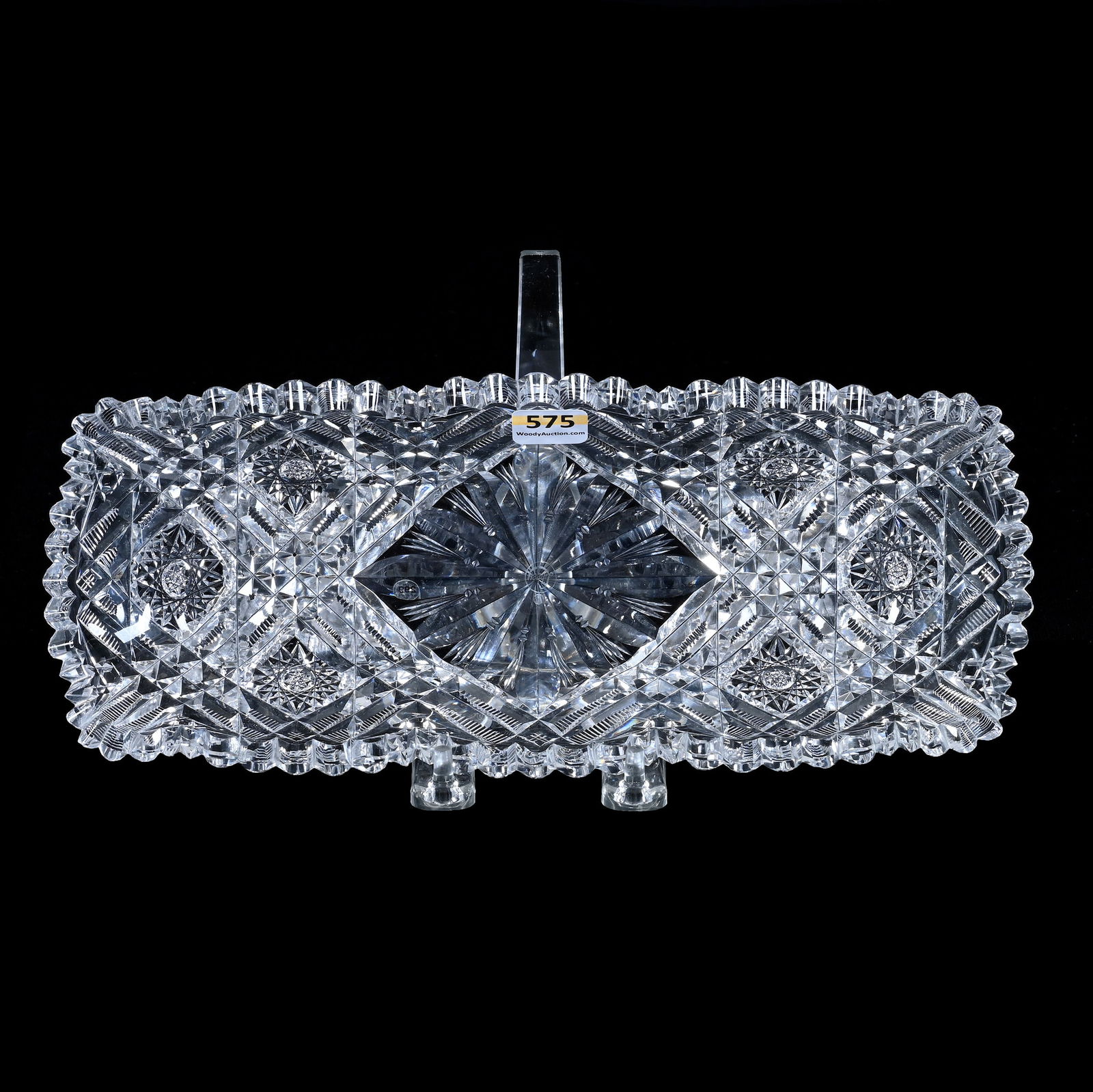 Rectangular Celery Tray, American Brilliant Cut Glass, Signed Libbey Regis Pattern (1 of 2)