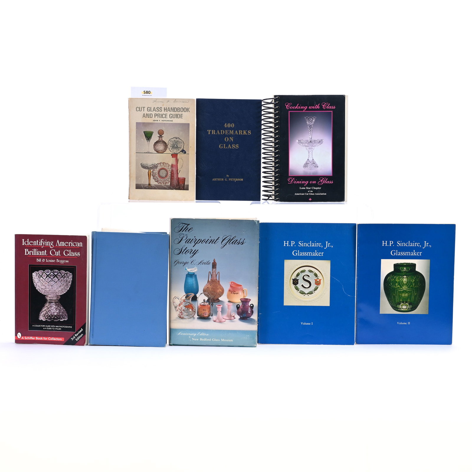 (7) Books About American Brilliant Cut Glass: (7) Books About American Brilliant Cut Glass, (1) Cut Glass Handbook And Price Guide By John F. Hotchkiss, 1970, (1) 400 Trademarks On Glass By Arthur G. Peterson, 1968, (1) Cooking With Class, Dining