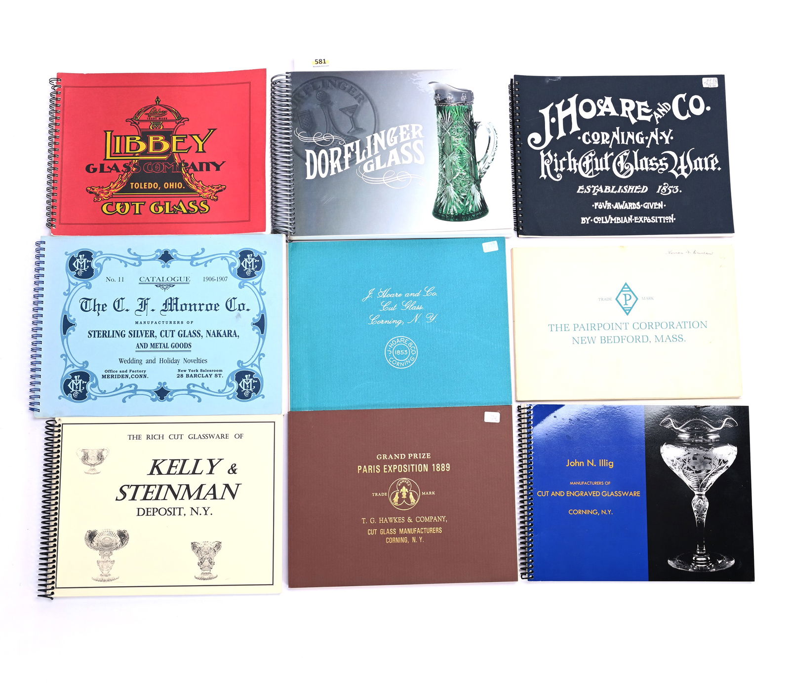 (9) American Brilliant Cut Glass Catalog Reprints Published By ACGA: (9) American Brilliant Cut Glass Catalog Reprints Published By ACGA, (1) Dorflinger Glass, (1) J. Hoare, Teal, (1) J. Hoare, Black, (1) T. G. Hawkes And Company, (1) Pairpoint Corporation, (1) Libbey