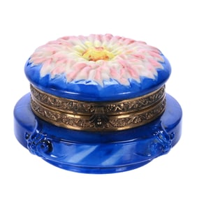 Jewel Box, Wave Crest Stamp Mark, Blown Out Zinnia Mold