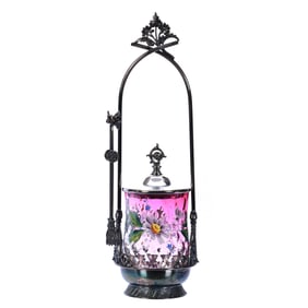 Victorian Pickle Castor, Rubina Art Glass