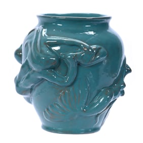 Frankoma Art Pottery Vase, Frank X2, Artist Signed Joniece And Donna Frank