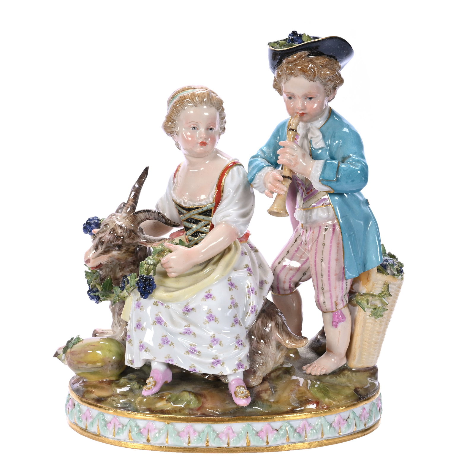 Figural Group, Marked Meissen Blue Crossed Sword With Incised #G93 (1 of 4)