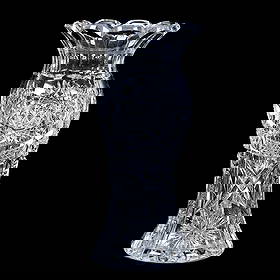 Vase, American Brilliant Cut Glass: 3.86 lbs, 10" x 4.75", Vase, American Brilliant Cut Glass, Hobstar, Nailhead Diamond, Crosscutting, Prism, And Fan Motif, Hobstar Cut Base, The Bob Lawroski Estate.