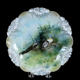 Plate, Unmarked R.S. Prussia, Icicle Mold
