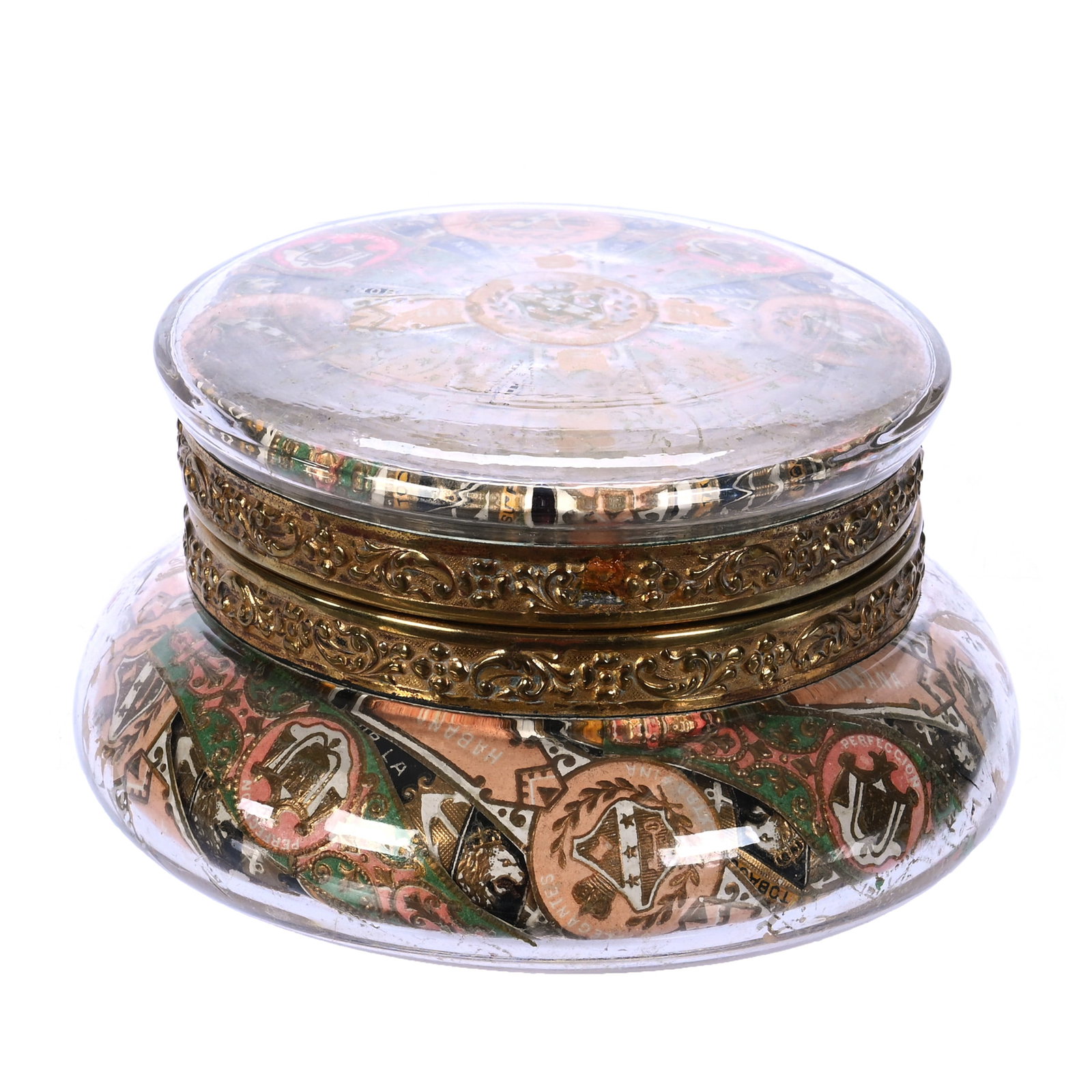 Jewel Box, Rare Crystal Cigar Band Decor With Original Lining By C.F. Monroe (1 of 5)