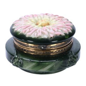 Jewel Box, Wave Crest Stamp Mark, Blown Out Zinnia Mold