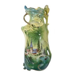 Vase, Marked Royal Vienna, Three Dimensional Leaf Mold