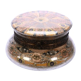 Jewel Box, Rare Crystal Cigar Band Decor By C.F. Monroe