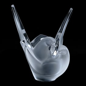 Crystal Figural Vase Marked Lalique France, Titled Sylvi