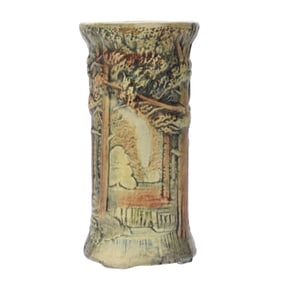 Vase, Marked Weller, Art Pottery, Forest Pattern