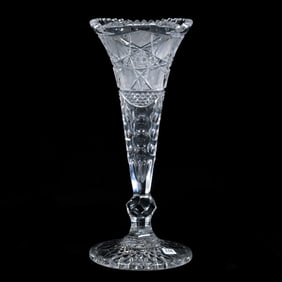 Trumpet Vase, American Brilliant Cut Glass