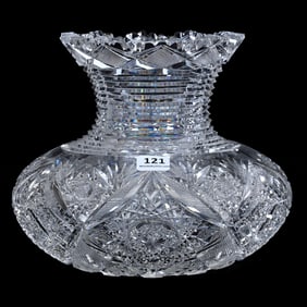 Flower Center, American Brilliant Cut Glass, Pattern #100 By Elmira