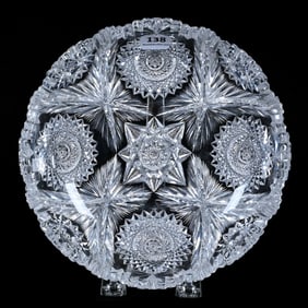 Low Bowl, American Brilliant Cut Glass, Signed Libbey Neola Pattern