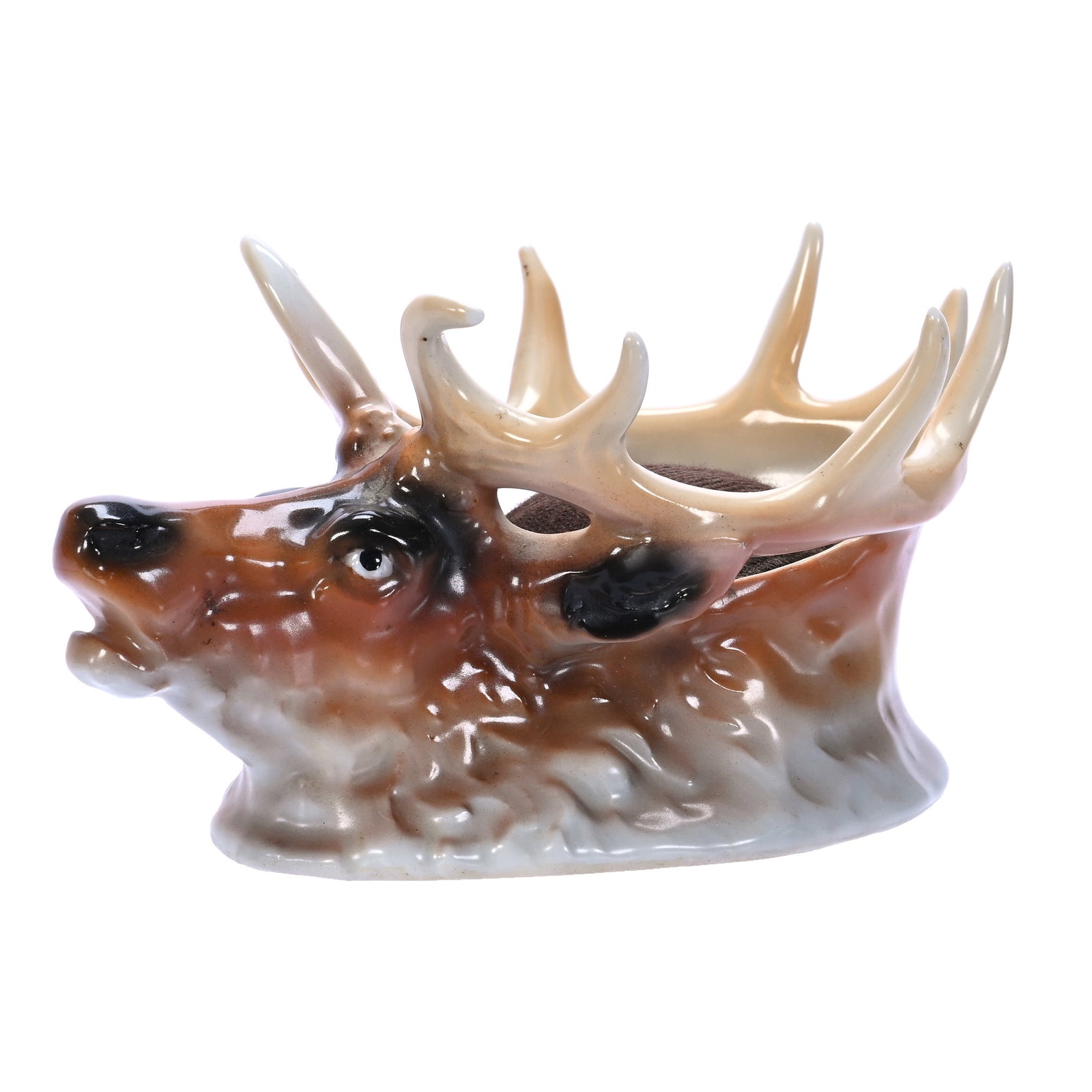 Figural Pin Cushion, Elk, Royal Bayreuth Blue Mark (1 of 3)