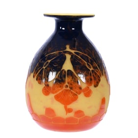 Vase, Charles Schneider French Cameo Art Glass Signed Le Verre Francais