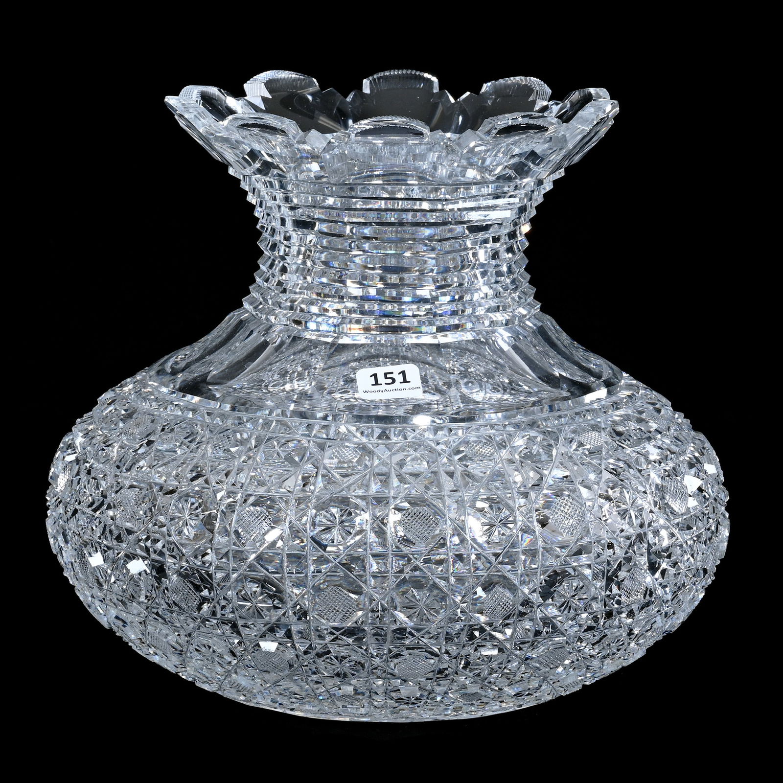 Flower Center, American Brilliant Cut Glass, Harvard Type Pattern (1 of 3)