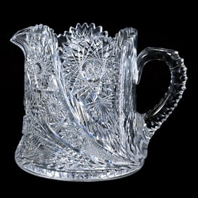 Cider Pitcher, American Brilliant Cut Glass, Columbia Pattern By American Cut Glass