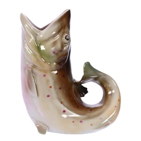 Figural Water Pitcher, Standing Trout, Royal Bayreuth Blue Mark