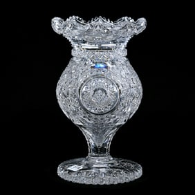 Pedestal Vase, American Brilliant Cut Glass