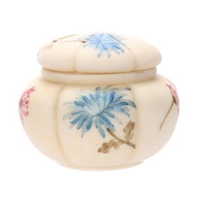 Covered Jar, Marked Smith Bros., Melon Ribbed