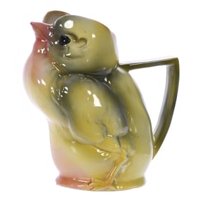 Figural Water Pitcher, Yellow Chick, Unmarked Royal Bayreuth