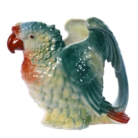 Figural Water Pitcher, Parakeet, Unmarked Royal Bayreuth