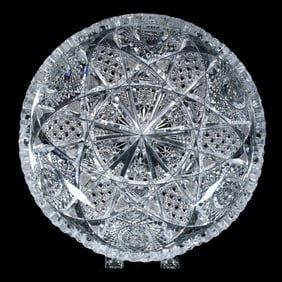 Low Bowl, American Brilliant Cut Glass, Signed J. Hoare Venice Pattern