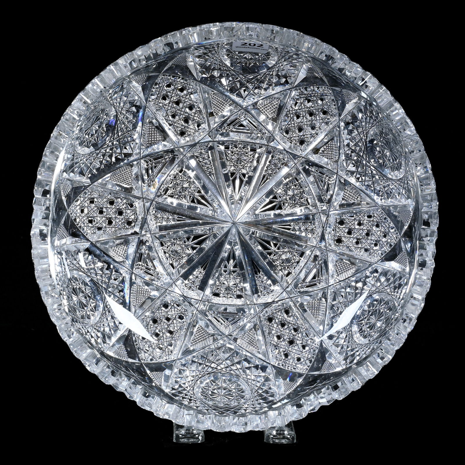 Low Bowl, American Brilliant Cut Glass, Signed J. Hoare Venice Pattern (1 of 3)