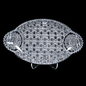 Ice Cream Tray, American Brilliant Cut Glass, Combination Of Russian Ambassador And Russian Polar