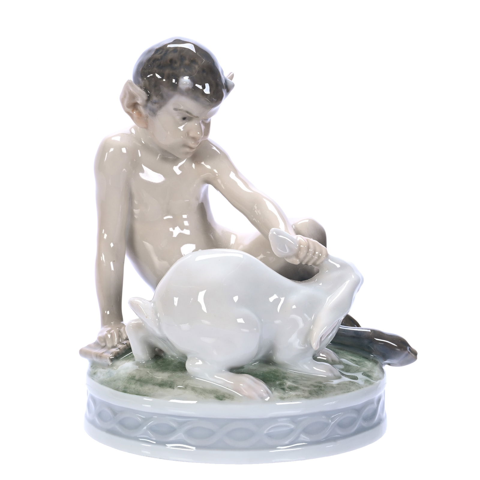 Figurine Marked Royal Copenhagen #439 Titled "Faun With Rabbit" (1 of 3)