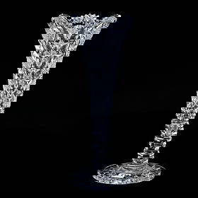 Trumpet Vase, American Brilliant Cut Glass, Signed Hawkes Queens Pattern: 2.92 lbs, 12" x 4.5", Trumpet Vase, American Brilliant Cut Glass, Signed Hawkes Queens Pattern, Honeycomb Stem, Hobstar Foot, Bill And Kathleen Pratt Collection, Kansas.