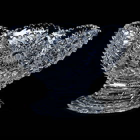 Pedestal Bowl, American Brilliant Cut Glass, Six Alternating Sections Of Hobstar, Crosscutting And: 4.52 lbs, 5.5" x 8", Pedestal Bowl, American Brilliant Cut Glass, Six Alternating Sections Of Hobstar, Crosscutting And Fan Motif, Step Cut Pedestal, Hobstar Foot, Some Small Nicks On Step Miters And