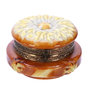 Jewel Box, Wave Crest Stamp Mark, Zinnia Blown Mold Lid