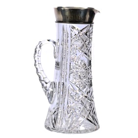 Tankard, American Brilliant Cut Glass, Hobstar, Prism, Crosscutting, Fan And Miter Motif