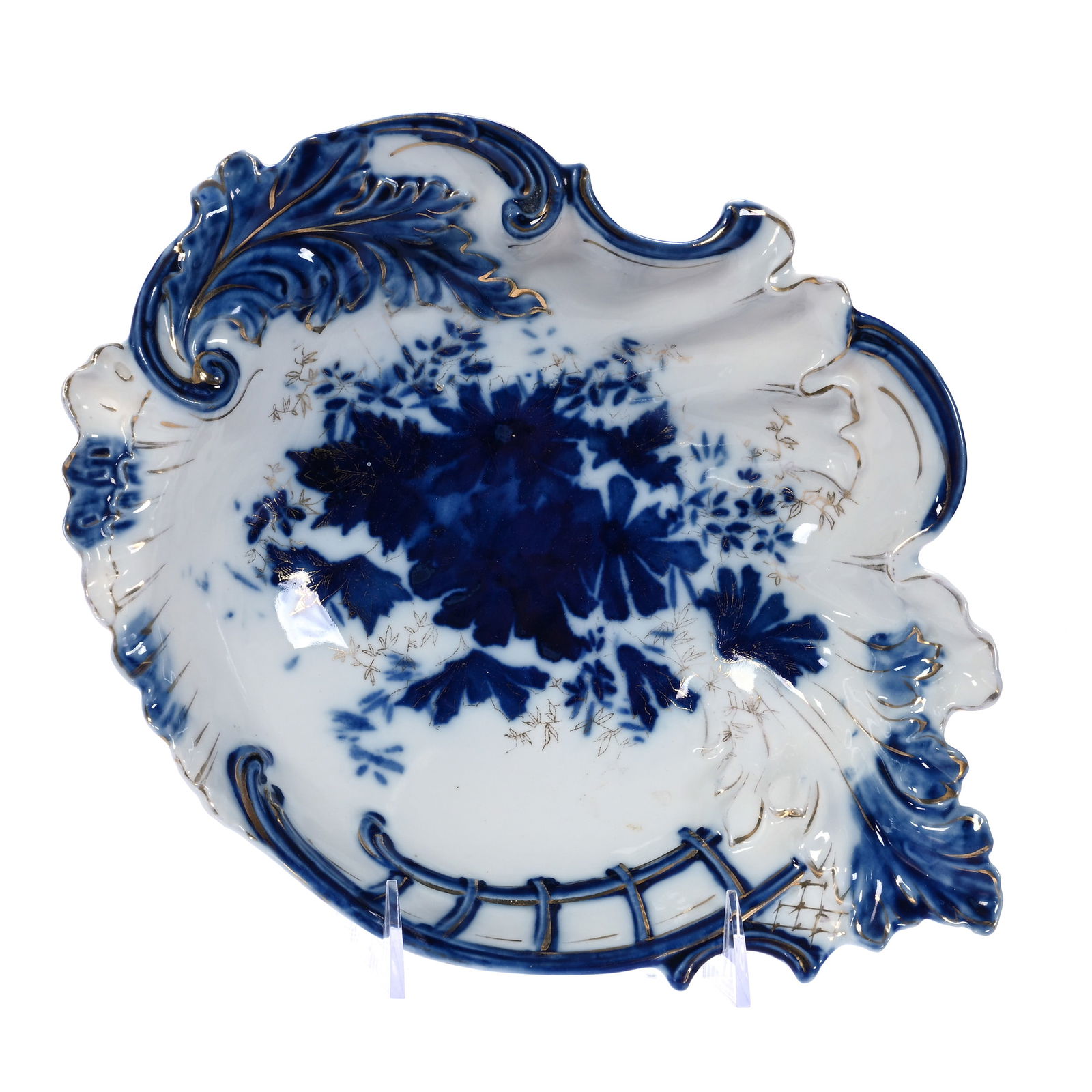 Bowl, R.S. Steeple Mark, White With Cobalt Blue Floral Decor (1 of 2)