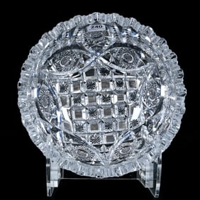 Bowl, American Brilliant Cut Glass, Signed Libbey Glenda Pattern