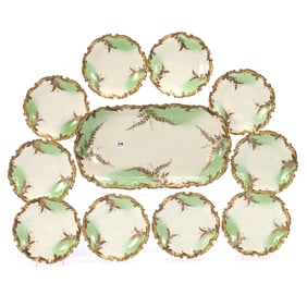 Ice Cream Set Marked A. K. Limoges, (11) Piece Set