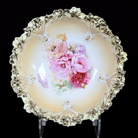 Bowl Marked R.S. Prussia, Cream, Yellow And White Tones, Poppy Decor