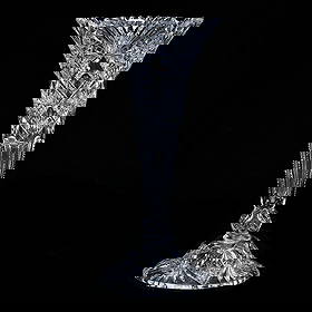 Trumpet Vase, American Brilliant Cut Glass, Hobstar, Bullseye And Fan Motif: 3.80 lbs, 14" x 6.5", Trumpet Vase, American Brilliant Cut Glass, Hobstar, Bullseye And Fan Motif, Pattern Cut Skirted Foot, The Bob Lawroski Estate.