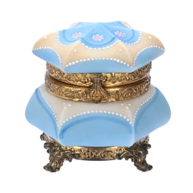 Jewel Box, Six-Sided, Unmarked Nakara Art Glass