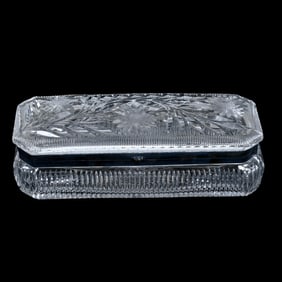 Glove Box, American Brilliant Cut Glass, Daisy Pattern By Pairpoint