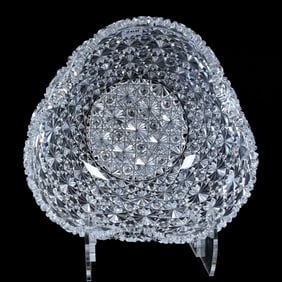 Tri-Corner Deep Bowl, American Brilliant Cut Glass, Russian Canterbury Pattern