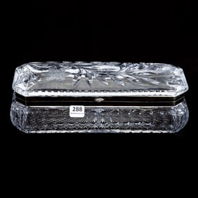 Glove Box, American Brilliant Cut Glass, Murillo Pattern By Pairpoint