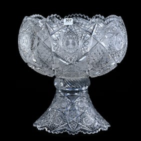 Punch Bowl, Two Part, American Brilliant Cut Glass