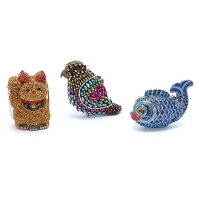 Figural Clutch Bags, In The Style Of Christal Couture, Parrot, Lucky Cat, Beautiful Bermuda